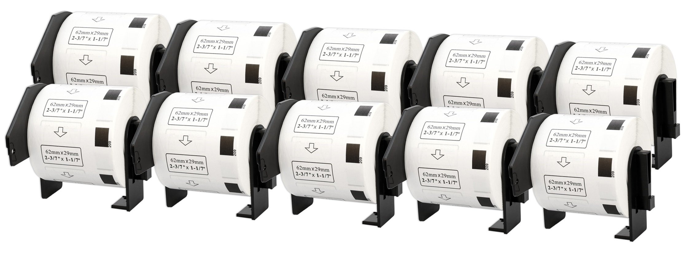 10 Compatible Rolls DK11209 DK-11209 29mm x 62mm Address Labels for P-Touch QL-500 QL-550 QL-570 QL-700 QL-800 QL-810W QL-820NWB QL-1050 QL-1060N QL-1100 QL-1110NWB (800 Labels per Roll)