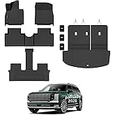 All Weather Car Floor Mats Cargo Liner with Backrest Mat for 2026 Hyundai Palisade 7&8 Seats (Only Fit Fuel), TPE Rubber Liners Full Set Automotive Mats for 2026 Hyundai Palisade Accessories