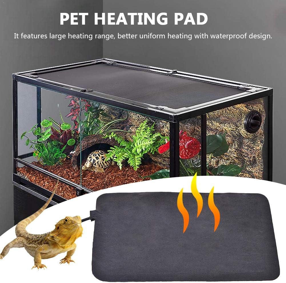 evergreemi Pet Reptile Heating Pad,Constant Temperature Control Pet Warm Film Person Waist Cushion PU Heating Cloth Heat Mat for Reptiles Turtle,Snakes,Lizard,Gecko,Spider(15×22cm)