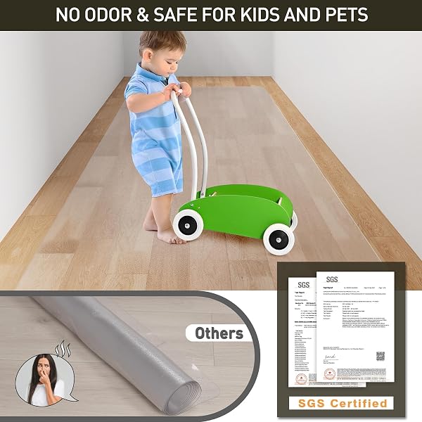 3’X20′ VINYL RUNNER RUG FOR HALLWAY, CLEAR WATERPROOF KITCHEN MAT FOR FLOOR, NON-SLIP PLASTIC FLOOR MAT FOR ENTRYWAY, EASY CLEAN DURABLE AREA MAT FOR BEDROOM, LAUNDRY ROOM