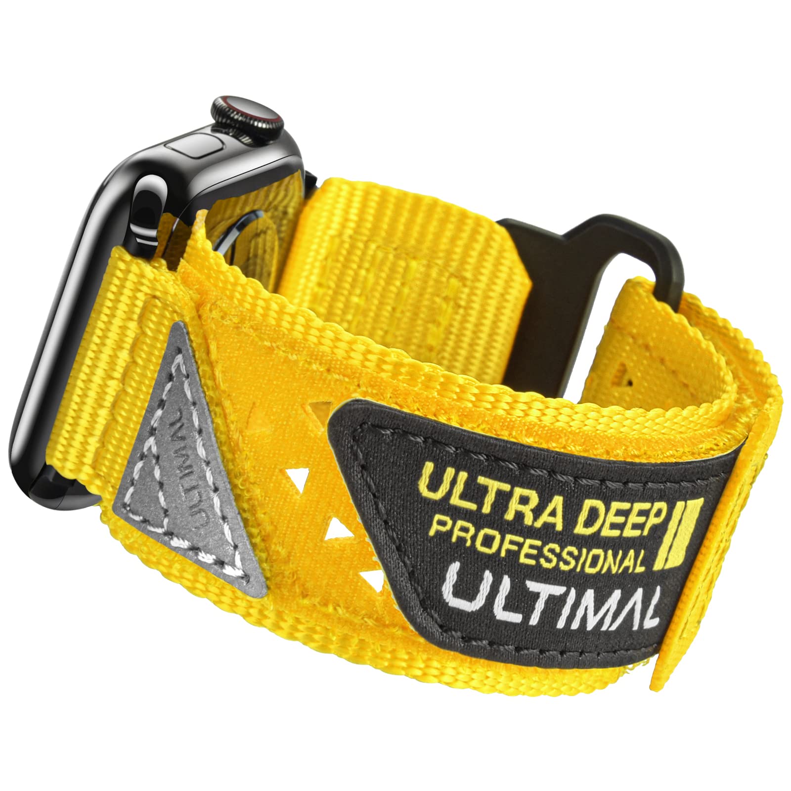 ULTIMAL Compatible with Apple Watch Straps 49mm 46mm 45mm 44mm, Soft Nylon Hollow Out Breathable Band for iWatch Ultra 3/2/1 Series 11 10 9 8 7 6 5 4 SE SE2 SE3 (XL, Yellow)