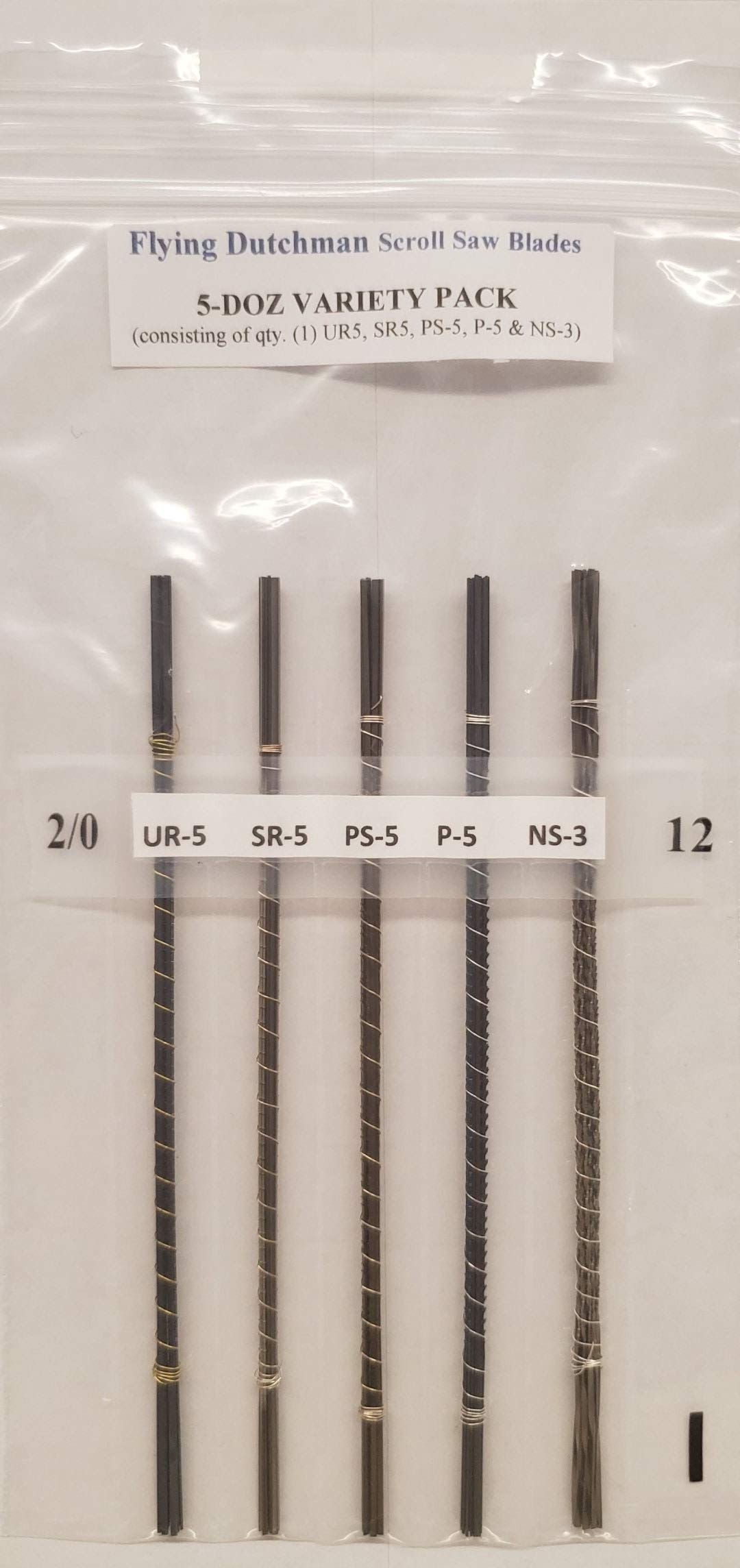 Buy Five Dozen Flying Dutchman Scroll Saw Blades Variety Intro Sample Pack Labeled with