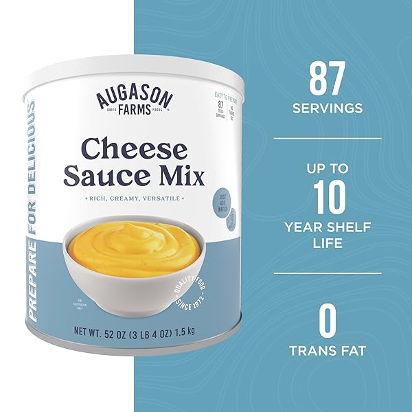 CHEESE SAUCE MIX CAN EMERGENCY FOOD SUPPLY, 87 SERVINGS, 10 YEAR SHELF LIFE – SHELF STABLE CHEDDAR CHEESE POWDER CANNED FOOD