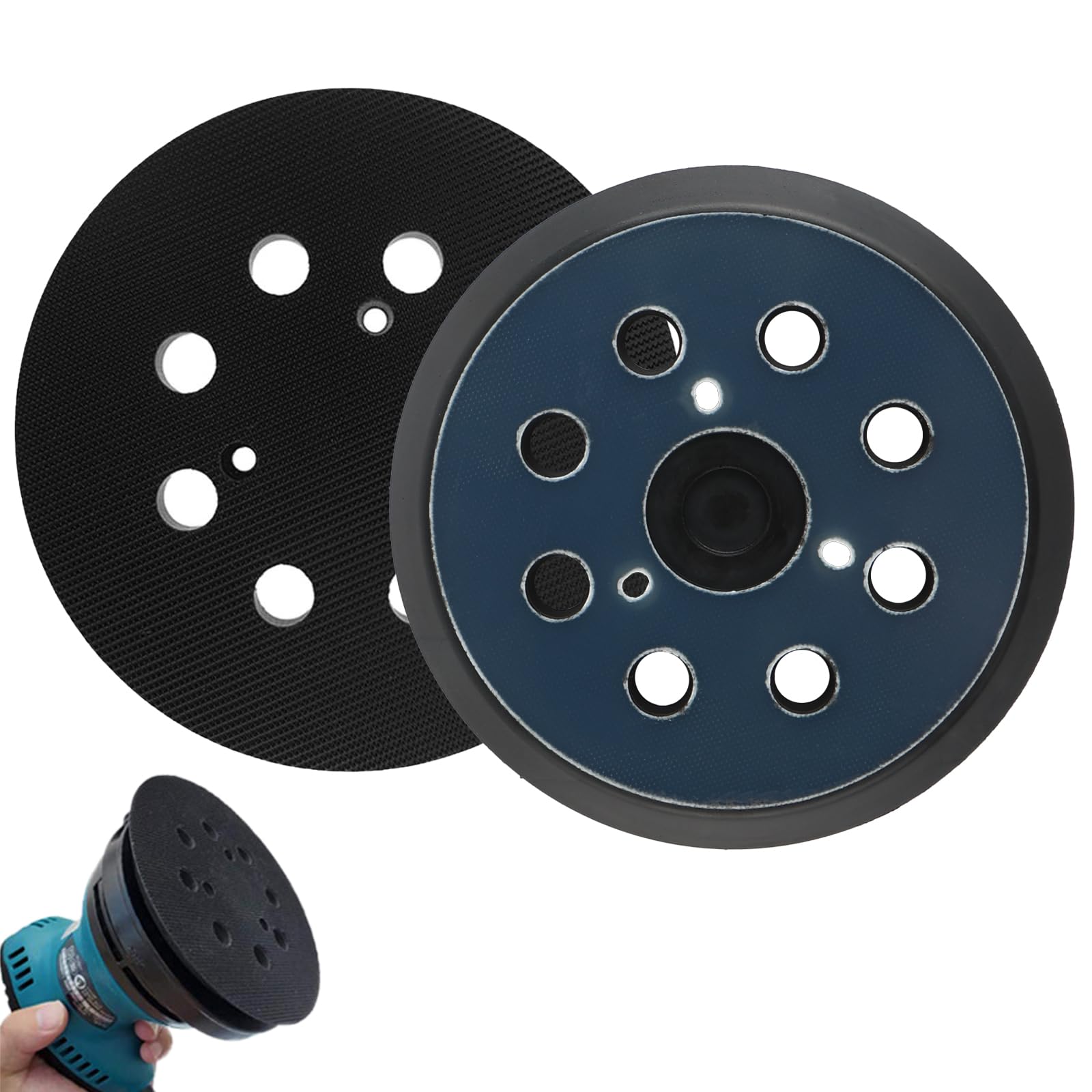 MIYUANGKJ 2 pcs 5" BO5031 Replacement Sander Base, 8 Hole Sanding Backing Pad Hook and Loop Sander Pad for Makita BO5030 BO5031 BO8041 BO5041