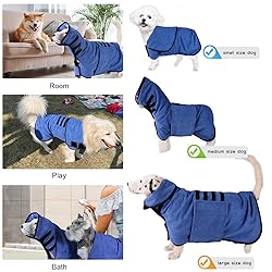 DOZCA Pet Bath Robe Dog Bathrobe Towels for Drying