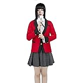 Girl Women Anime Cosplay Costume School Uniform for Halloween Girls Red Jacket White Shirt and Dress Clothes Sets S-L