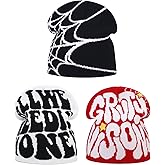 Y2K Beanie Spider Web Beanie Gothic Graphic Beanies Outdoor Winter Warm Knitted Hat for Men Women