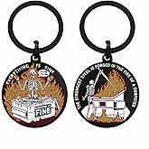 Viayen Skull Dumpster Fire Keychain, The Strongest Steel is Forged Dumpster Fire, Funny Coworker Employees Gifts