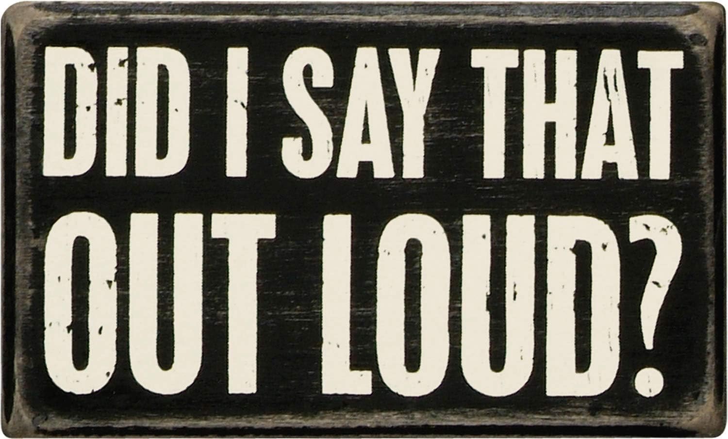 Primitives by Kathy 25172 Pinstriped Trimmed Box Sign, 5-Inch by 5-Inch, Relax We're All Crazy: Home & Kitchen