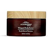 A LA MAISON Whipped Body Butter – Fresh Mint & Verveine – Shea Butter Moisturizer with Argan, Avocado & Jojoba Oils – Ultra-Rich Body Cream for Dry Skin – 6.7 oz – Amber Collection