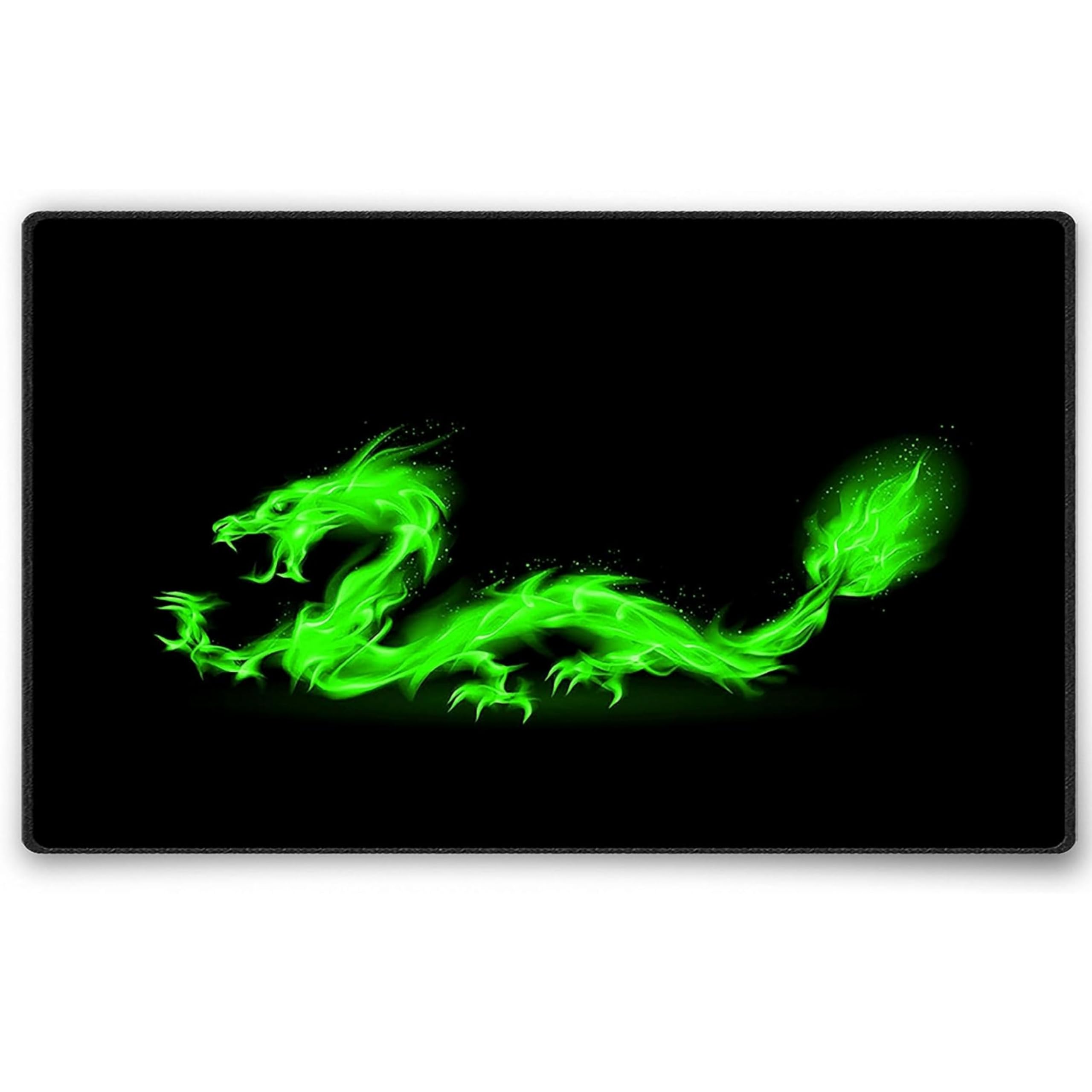 Silent Monsters Mouse Mat Small 10 x 8 inches / 24 x 20 cm, Fire Dragon, Stitched Edges, washable & rollable Mouse Pad, Gaming Home Office Mousemat, Mousepad non-slip & quiet, Desk Mat