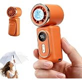 Sovrelon Portable Clip-On Mini Fan with Ice Cooler, Personal Handheld Turbo Fan 3000mAh Rechargeable, 180&deg; Rotatable Air Outlet, High-Speed Motor for Makeup/Travel/Home/Outdoor