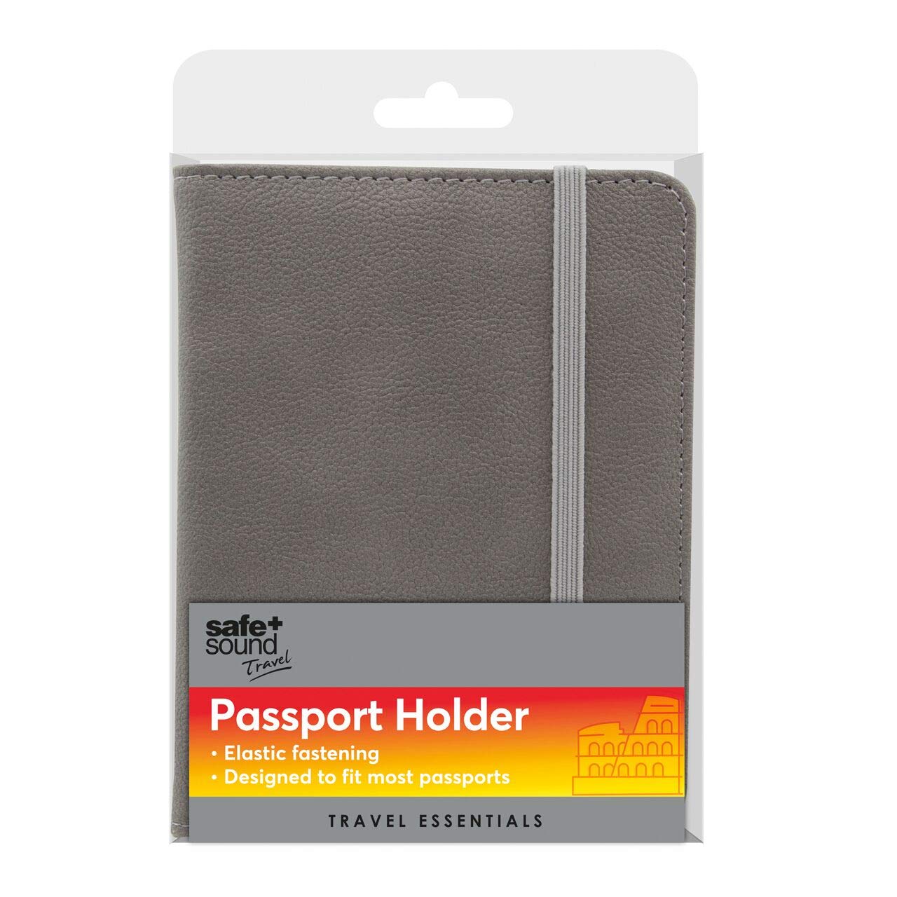 Safe and Sound Travel Hardwearing Passport Holder with Elastic Fastening. Fits Most Passports. Colour Received Will Vary