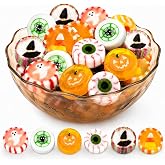 Halloween Candy - Small Hard Candies Mix Individually Wrapped Bulk 1 LB Bag - Candy Corn, Pumpkin, Ghost, Eyeball, Witch Hat, Spider - Great for Trick or Treat - Office Dish - Unique and Spooky Candy - Approx 118 Pieces - 6 Flavors - Yummy Treats for Kids and Adults