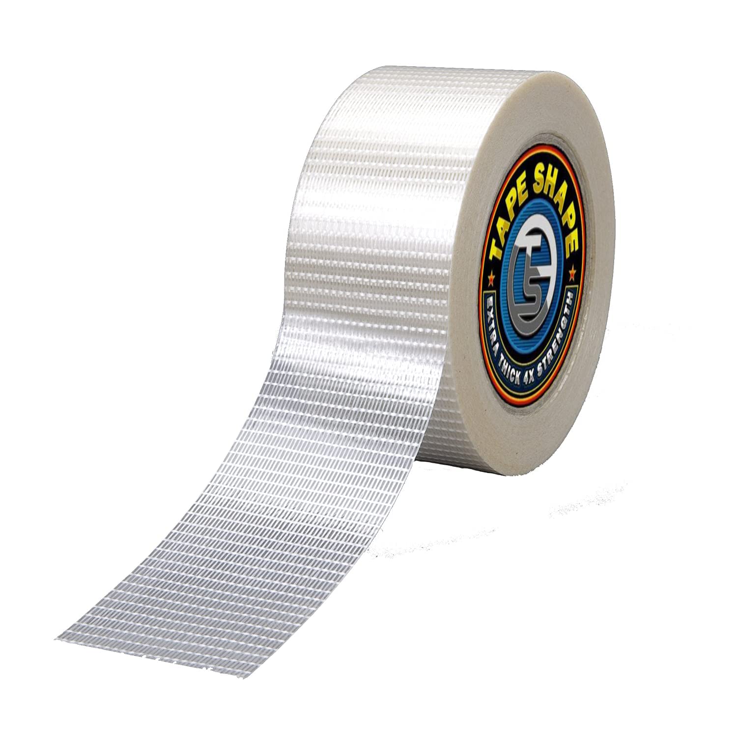 VL 3 Rolls Strong Cross Weave Reinforced Tape Transparent Bi-Directional Filament Strapping Tape Fiberglass Reinforced Tape Heavy Duty Packing Tape for Packaging Parcel (1 Roll, 50mm x 50m)