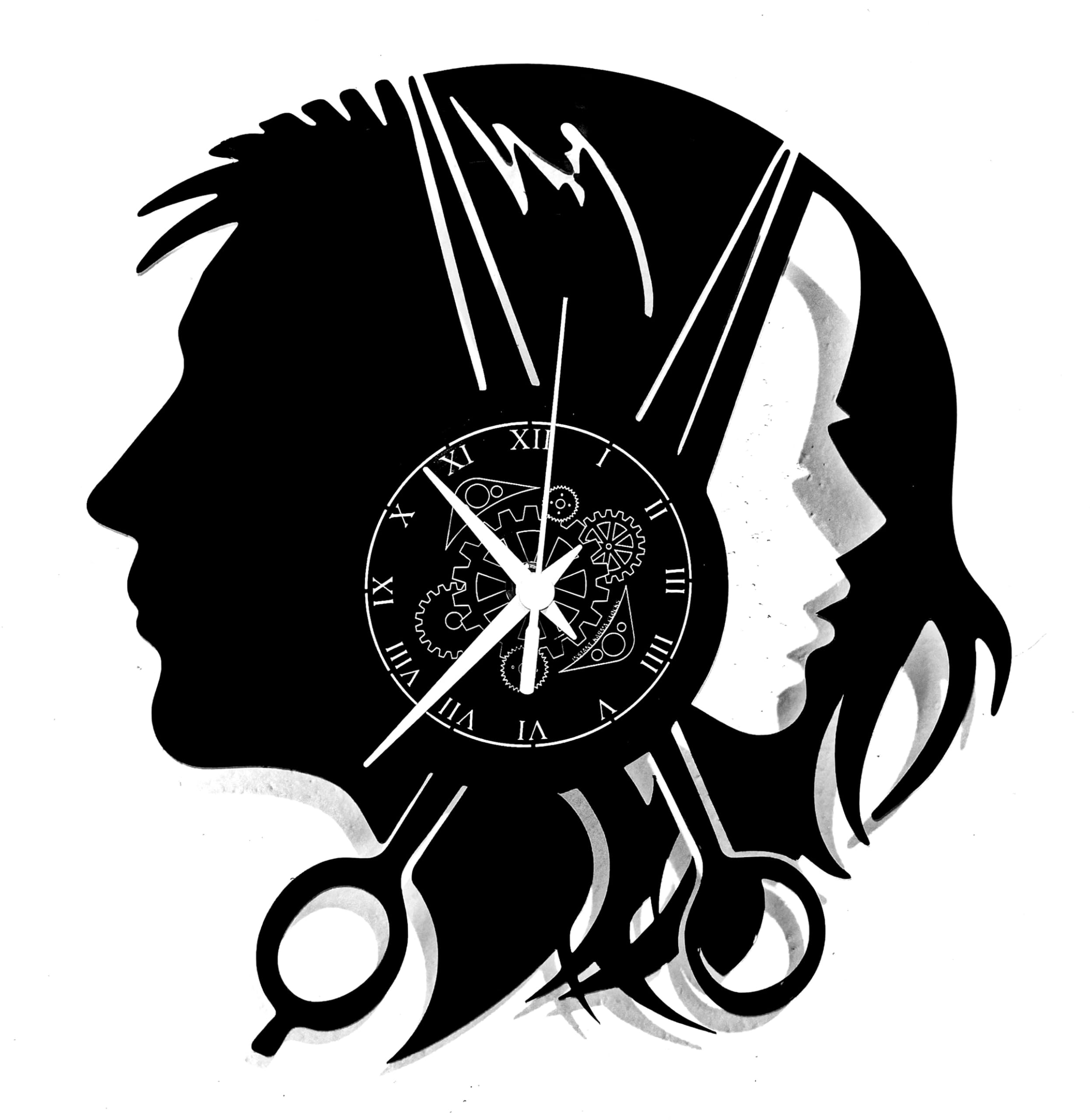 Instant Karma Clocks | Wall Clock | Barber Shop | Hair Salon | Hairdresser Stylist (Black MM1)