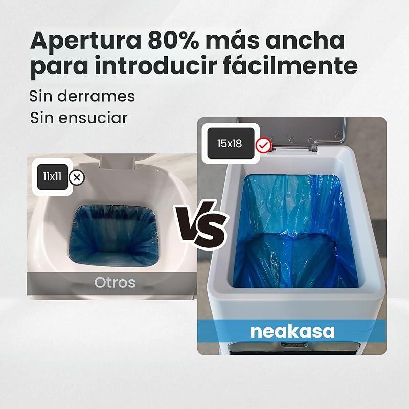 PooGuard Cubo de Basura Antiolor 9,2 L para Arena de Gatos, Blanco