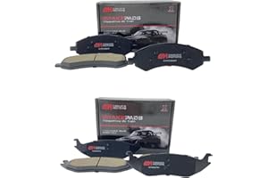 Canuck Motors CMK1084SM-967SM Front & Rear Semi-Metallic Brake Pad Set Compatible With Chrysler Aspen 2007-2009, Dodge Durang