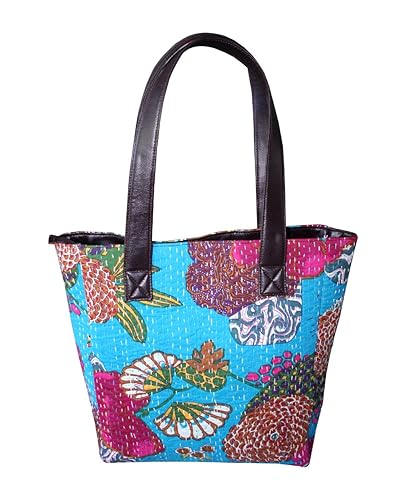 HandicraftWorld Premium Quality Cotton Ecofriendly Kantha Work Designer Womens Shoulder Bag