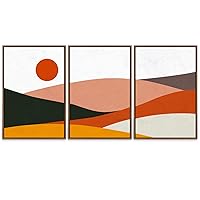 SIGNWIN 3 Piece Framed Canvas Wall Art Nordic Style Artwork Abstract Mountain Canvas Prints Home Artwork Decoration for Living Room,Bedroom - 16