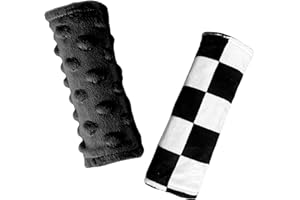 WIREIN Carseat Strap Covers for Babies, Ultra Soft Double-Sided Use Shoulder Covers, 2 Pack Infant Seat Belt Covers for Car Seats/Strollers/High Chairs, for Baby Toddler Infant Boy Girl,Black Checkered