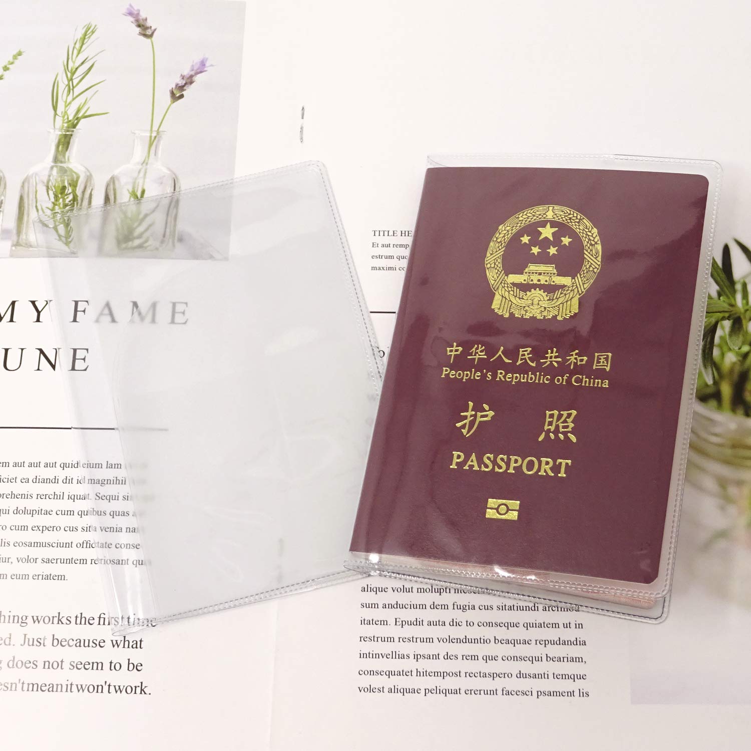 10PCS Plastic Passport Cover Passport Protector with Extra Slots for CN