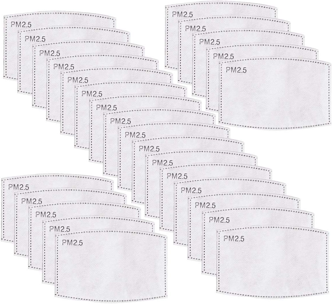 CHRISLZ 30 PCS PM2.5 Activated Carbon Filter Mouth Masks 5 Layer Protective Filter Mask Filter
