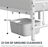 Yaheetech 3ft Single Bed Frame Vintage Iron Platform White High Headboard view 7