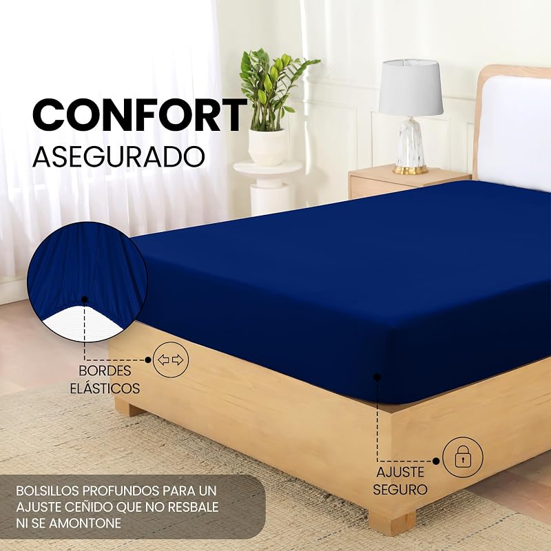 Lençol encordado 180x200 - Azul Real