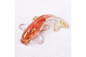 Crystal Stone Gravel Lucky Koi Fish Figurine Resin Mini Quartz Fancy Carp Statue Home Decor Desk Ornament Gift