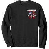 (2 Sided) Gen X We Don't Care Skull Sweatshirt