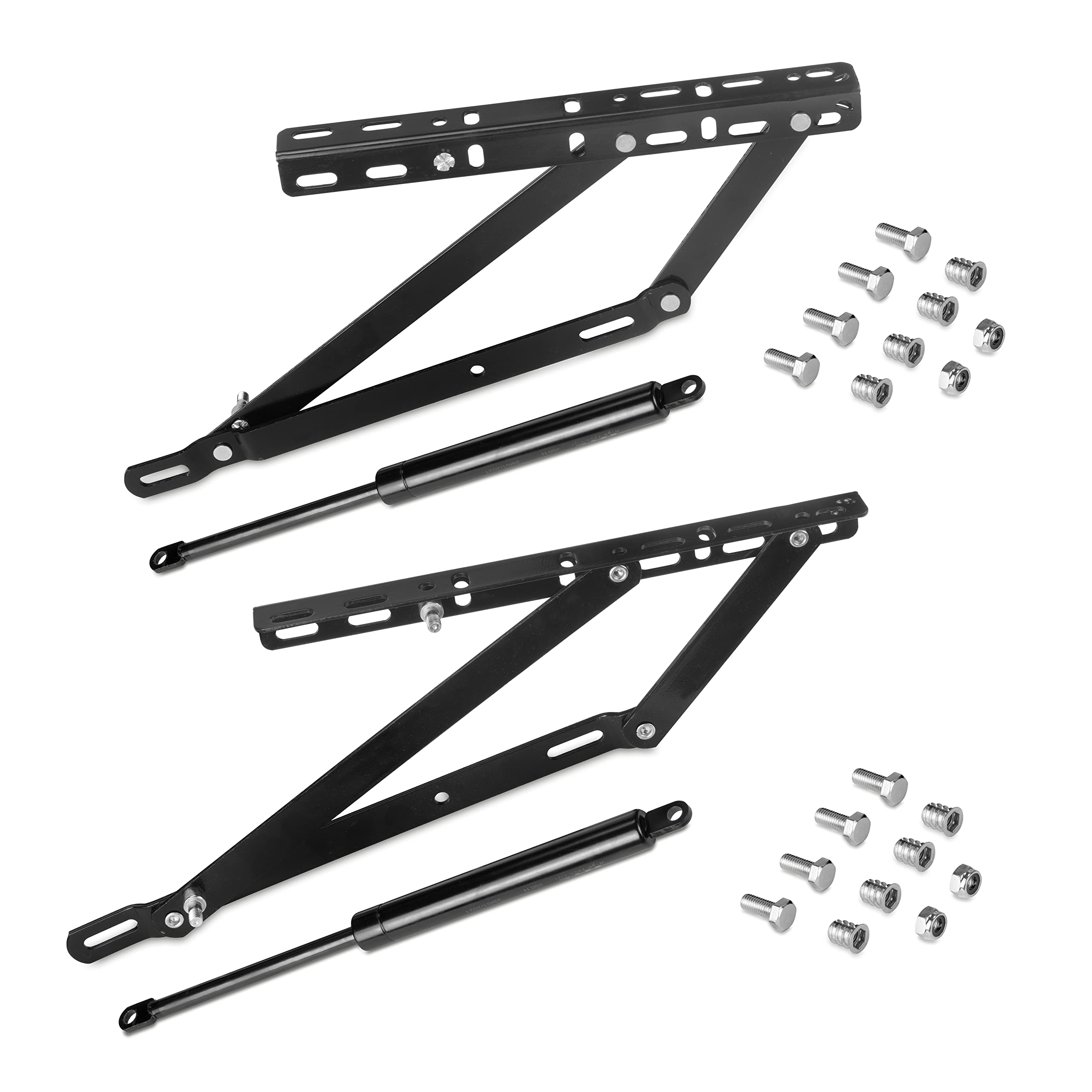 Emuca - Set of Lifting mechanisms for canapé beds, Lateral System 90 cm, Black Painted, Steel