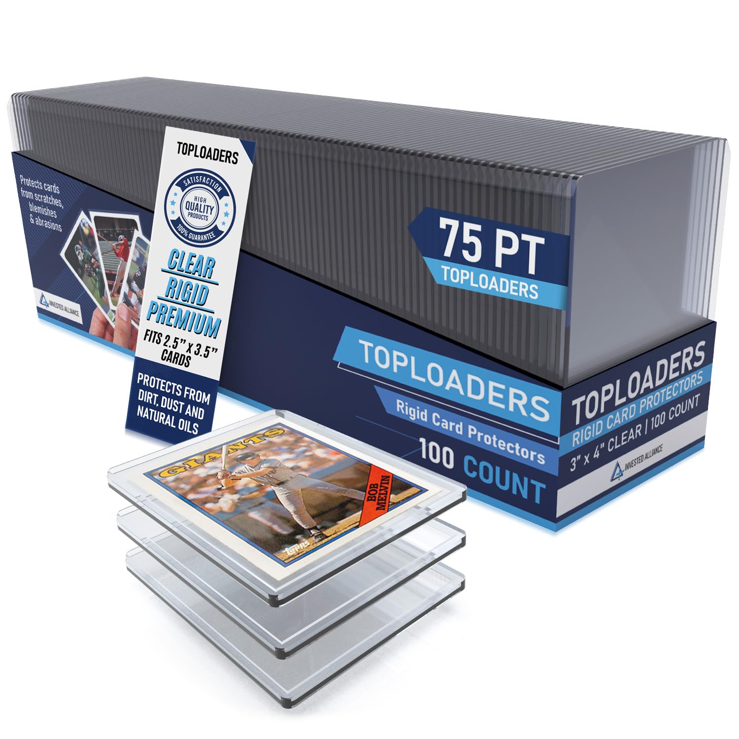 Photo 1 of Premium Seamless 20PT - 360PT Thick Top Loaders for Cards | Top Loader Card Holder, Baseball Card Sleeves Hard Plastic, Hard Trading Cards Sleeves, TCG Sports Sleeve Hards, Toploader Clear Plastic.