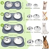 Pecute dog bowls non-slip stainless steel double bowls with silicone mat view 7