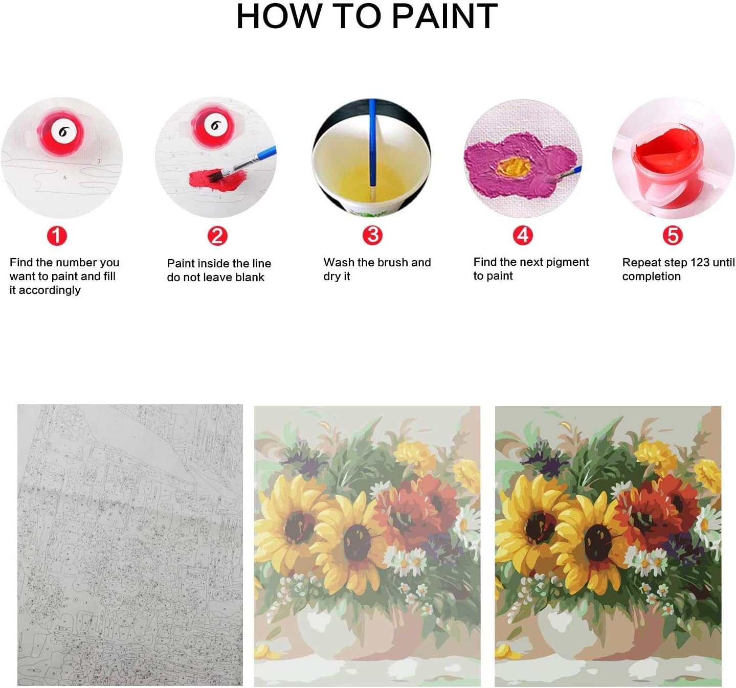 Kaieteur Painting by Number Kits for Adult DIY Canvas Oil Painting Kit for Kids or Beginner with Paint Brushes Acrylic Pigment Drawing Paintwork 16x20inch Without Frame - Image 3
