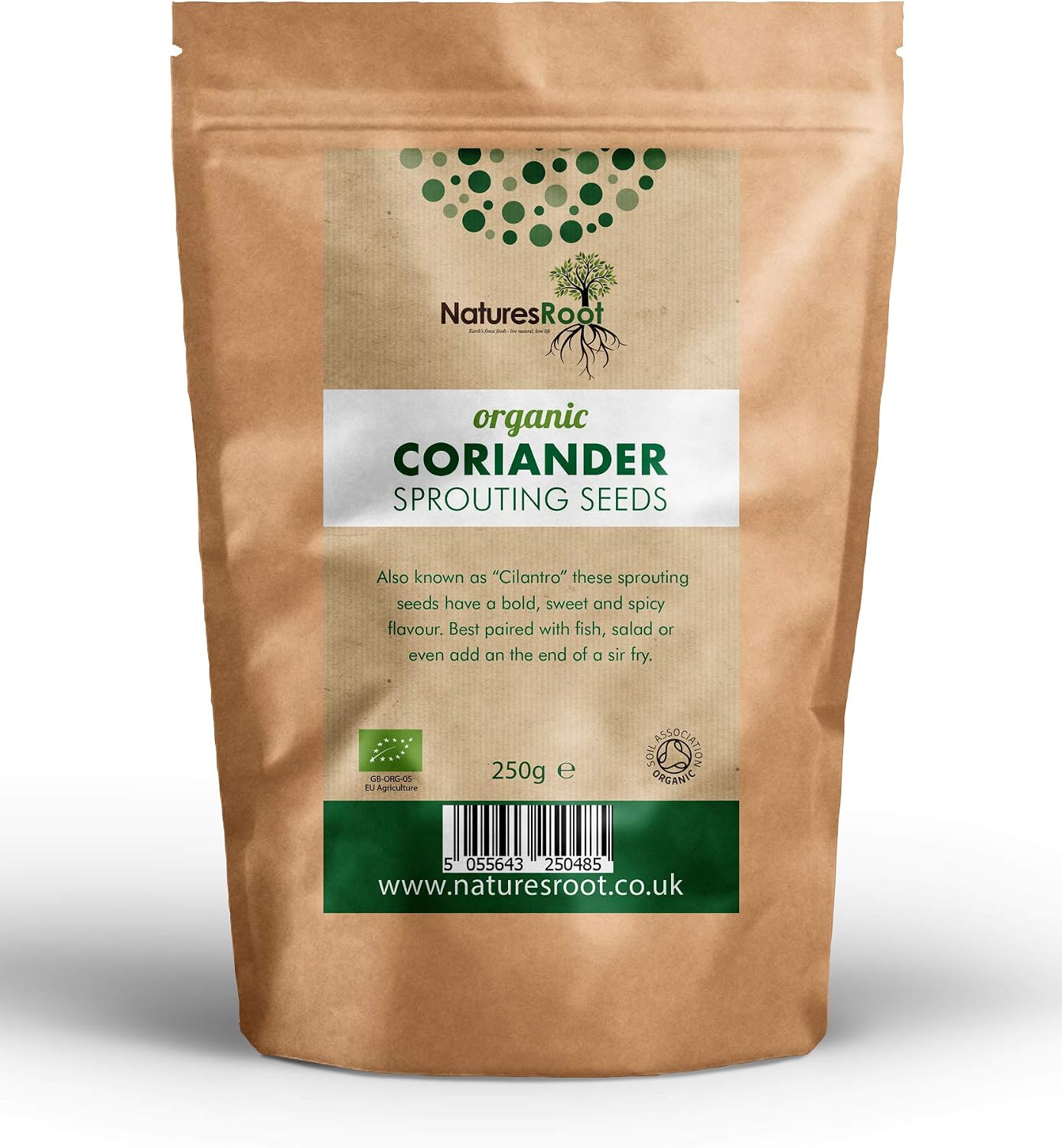 Natures Root Organic Coriander Sprouting Seeds 125g - Cilantro Sprouts | Non GMO | Microgreen Sprouts | Garden Planting | Vegetable Gardening