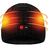 CODSOK Heated Hat for Men Women Winter Warm Heated Beanie Rechargeable Electric Heating Cap Outdoor Thermal Knitted Hat