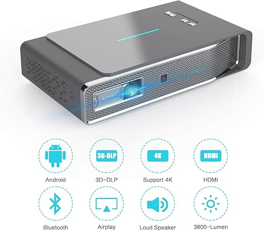 Ai LIFE Proyector 3D soporta 1080p HD dlp Mini Smart Pico ...