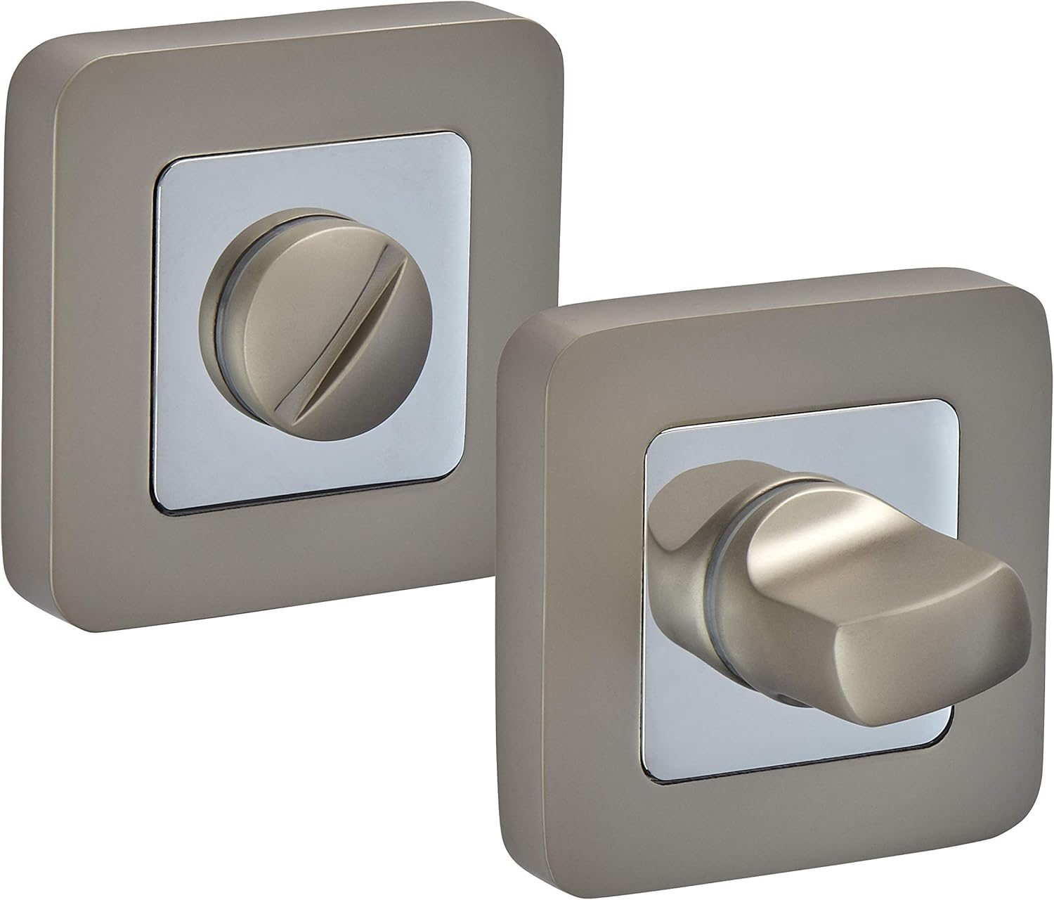 Square Thumb Turn Lock & Release in Duo Satin Chrome Amazon.co.uk DIY