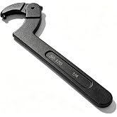 Yuecoom Spanner Wrench, Adjustable C Hook Wrench &amp; Round Head Wrench Tool, CR-V Steel 2 to 4 3/4in, for Vehicle, Plumbing, and Machinery Maintenance