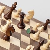 A&A 15 inch Magnetic Wooden Chess Set with 3 inch King, 2 Extra Queens, view 3