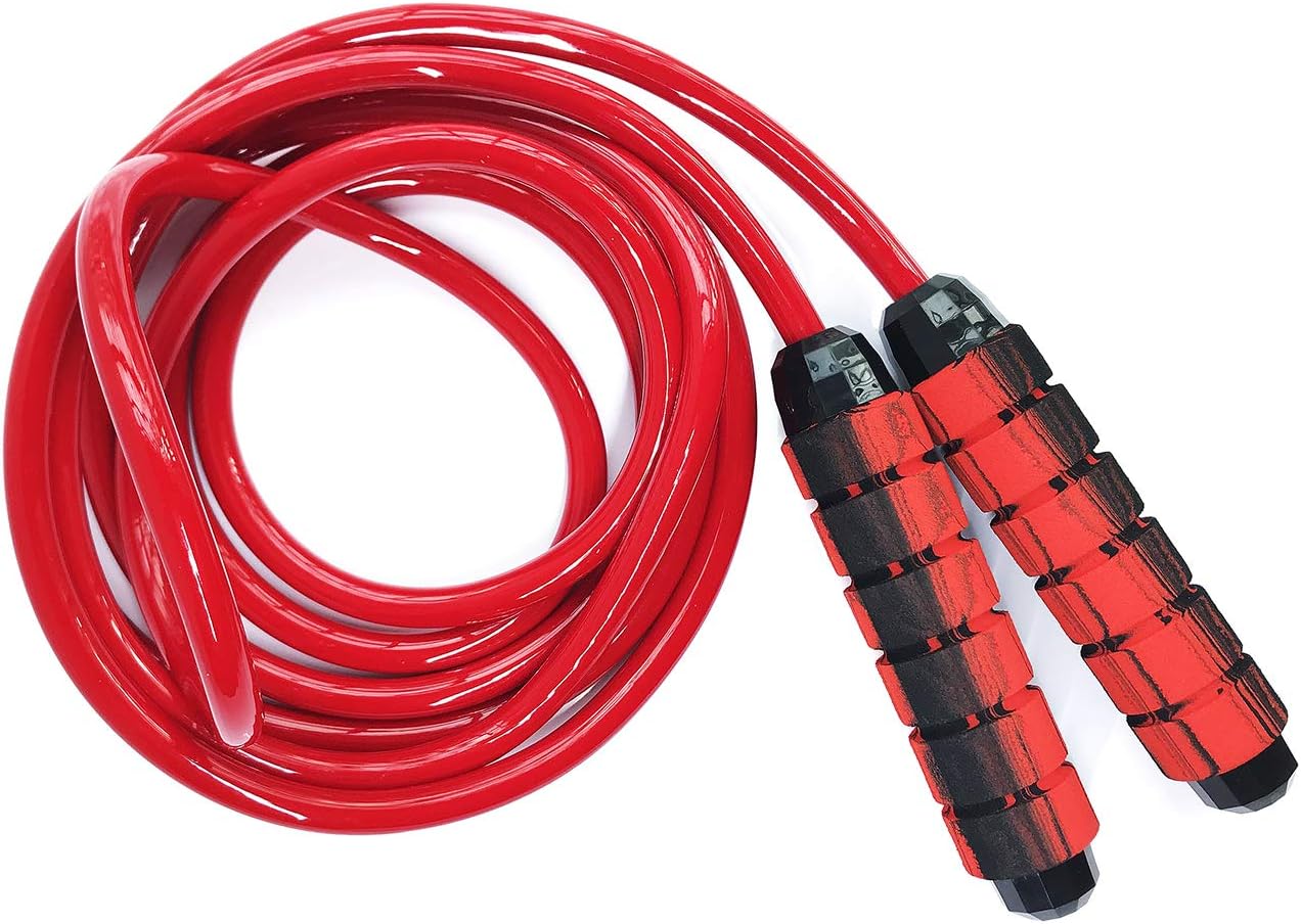 Weighted Jump Rope Workout Jumping Rope Heavy Skipping Rope Weight Jumprope for Men Women Fitness Exercise Non-Slip Cushioned Foam Grip Handle Cardio Crossfit Boxing MMA Strength Endurance Training