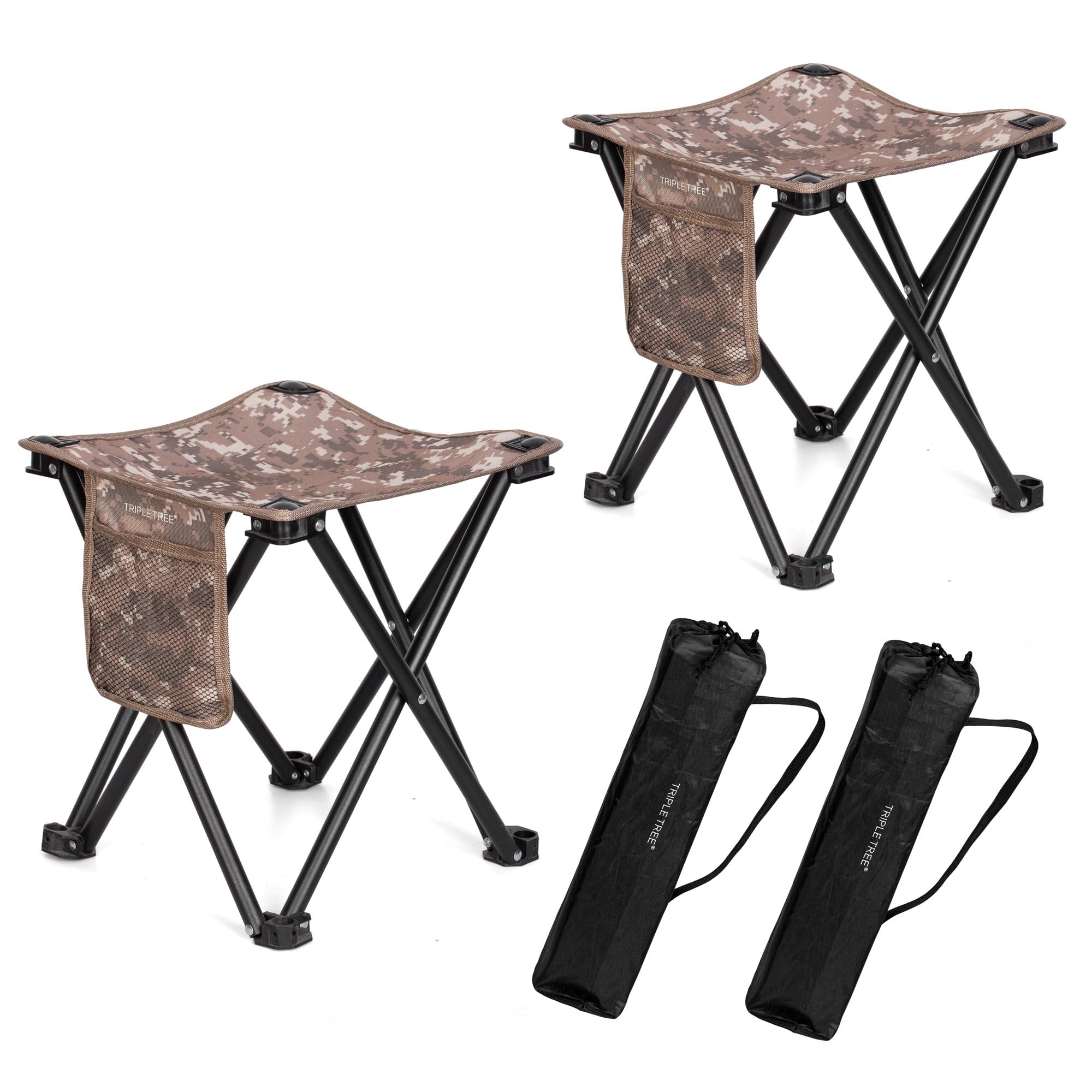 Photo 1 of TRIPLE TREE 2 Pack Camping Stool, 13.8 Inch Camouflage Portable Folding Stool for Outdoor Walking Hiking Fishing 400 LBS Capacity with Carry Bag