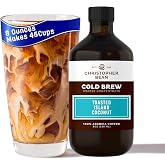 Christopher Bean Hand Crafted Toasted Island Coconut Flavored Coffee | Unsweetened Cold Brew &amp; Iced Instant Coffee Distillate Liquid Java - Extract 100% Arabica, (8-Ounce), 236 ml
