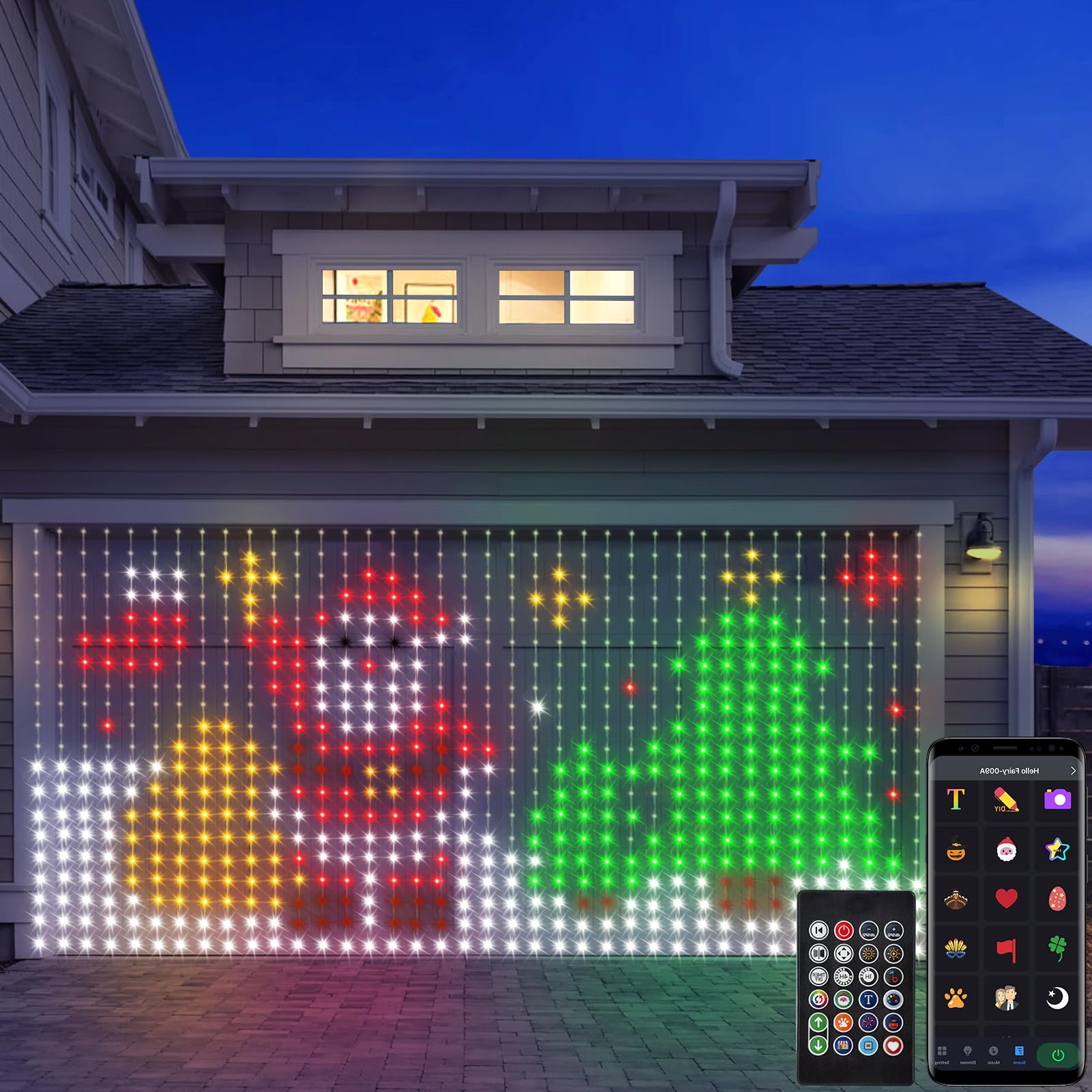 Photo 1 of CCILAND Smart 800LED Curtain Lights 20Ft x 10Ft with App Programmable, Color Changing Dynamic Curtain String Lights Music Sync for Backdrop Decor