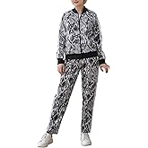Women's Tracksuit 2 Piece Outfits Zip Striped Sportswear Long Sleeve Jogger Suits for Women with Pockets