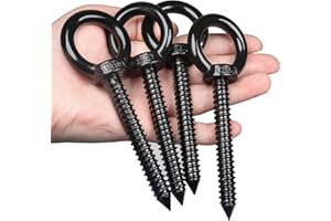 OHIYO 5 Inch Heavy Duty Eye Hooks M10 Eyelet Screw Load Capacity 600LBS Heavy Duty Screw in Eye Hooks for Hammock Stand, Swin