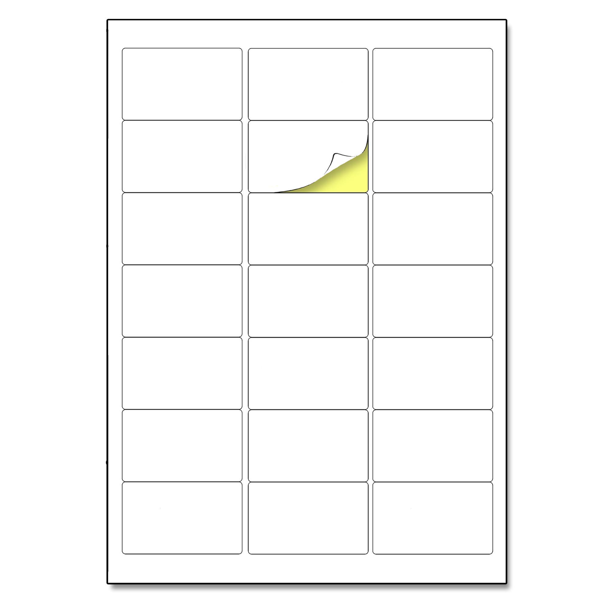 21 per Sheet, 25 Sheets, A4 White Sticker Labels, Laser/Inkjet Printing - 63.5 x 38.1mm