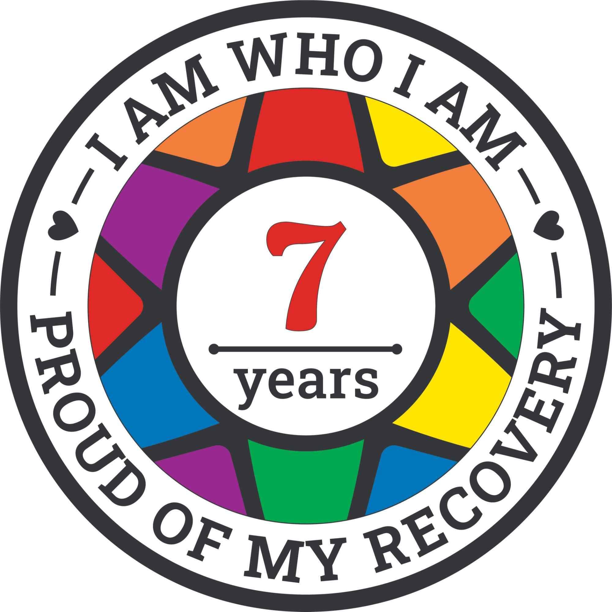 Recovery Pride Medallion in Years 1-50 Recovery AA Chip Sober Medallion Year 7
