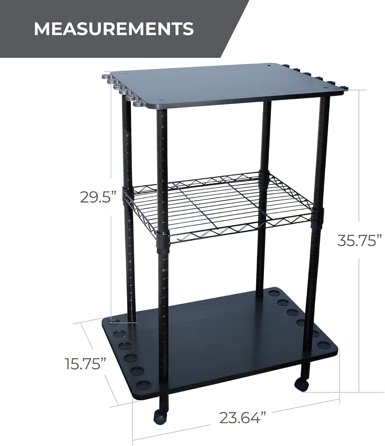 Rush Creek Creations 12 Fishing Rod Storage Tackle Cart - Durable Finish - 5 Minute Assembly : Sports & Outdoors